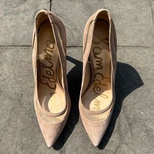 Sam Edelman Nixon Mesh-Trimmed Suede Pumps- size 8.5